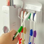 Automatic Toothpaste Dispenser & Toothbrush Holder Set